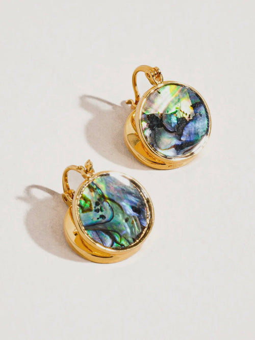 Zarae Round Natural Shell Earring