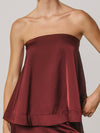 Oh So Sleek Strapless Top in Wine