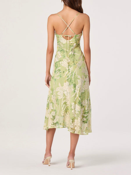 Gaia Dress in Light Green Floral