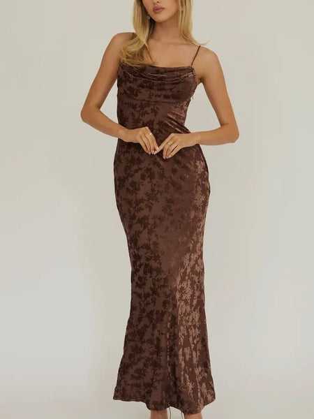 Fall Floral Fit & Flare Maxi Dress in Jardin Print