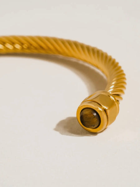 Vail Braided Bangle in Brown