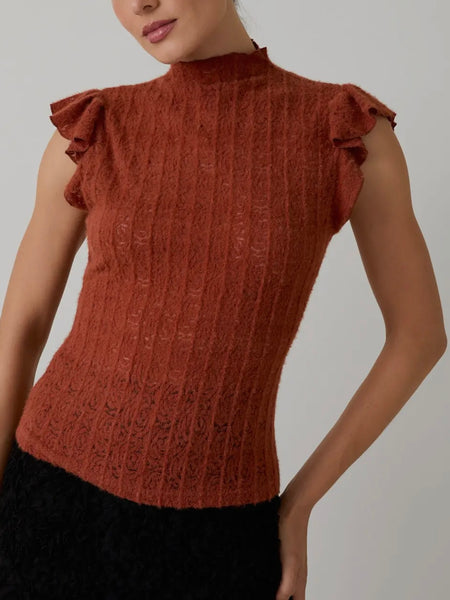 Cara Contrast Border Top in Black