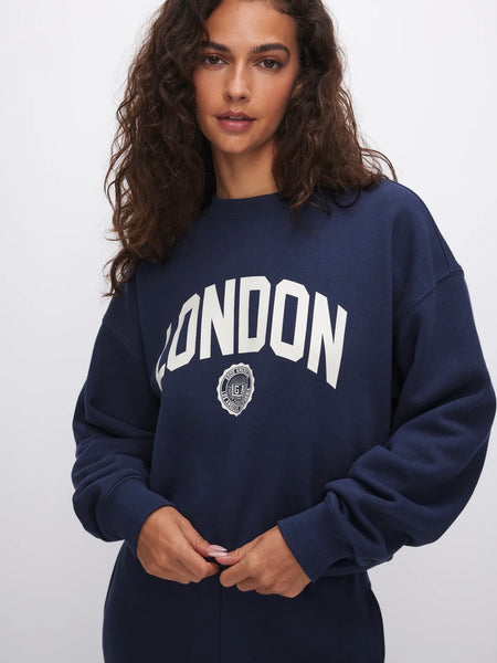 Brushed Fleece Graphic Crew Sweatshirt London