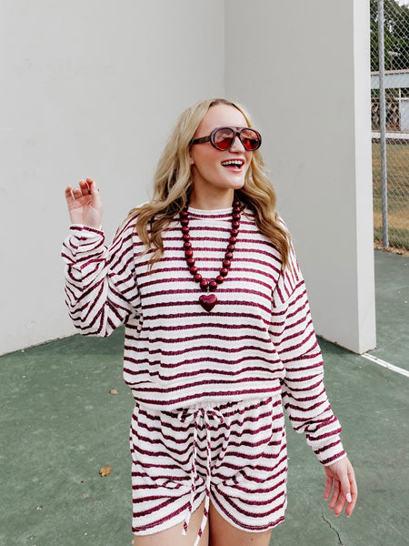 Get Your Game On Set in Burgundy & White
