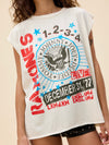 Ramones 77 Show Poster Muscle Tank in Stone Vintage