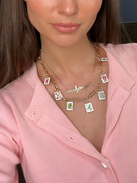 Drawing A Blank Mahjong Necklace
