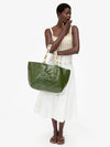 Grande Bateau Tote in Army Crinkle Patent