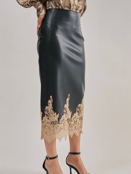 Sassy But Sweet Midi Skirt in Black