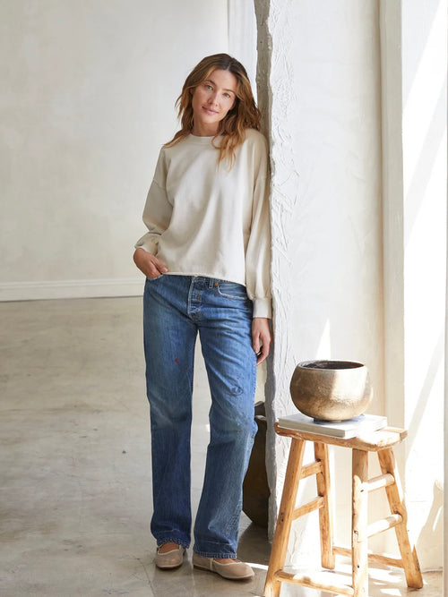 Zayne French Terry Pullover in Sugar