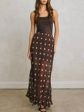 Pull Out All The Dots Skirt in Chocolate