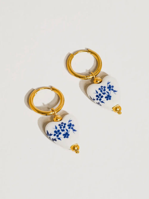 Yun Ceramic Floral Heart Earring