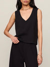 Sloane V-Neck Top in True Black