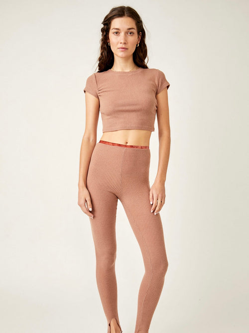 Lux Life Baby Tee in Camel