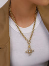 Patrice Cross Necklace in Clear