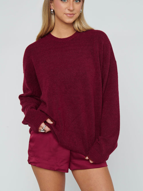 Feel Good Sweater in Maroon Knit