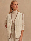 Lori Reversible Gilet in Ash Taupe & Birch