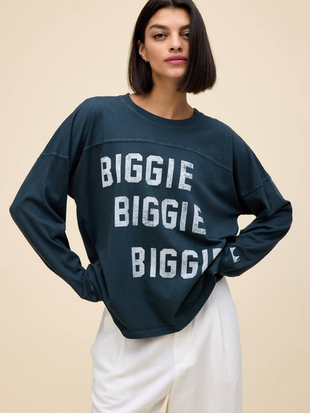 Biggie Biggie Biggie Varsity Long Sleeve in Vintage Black