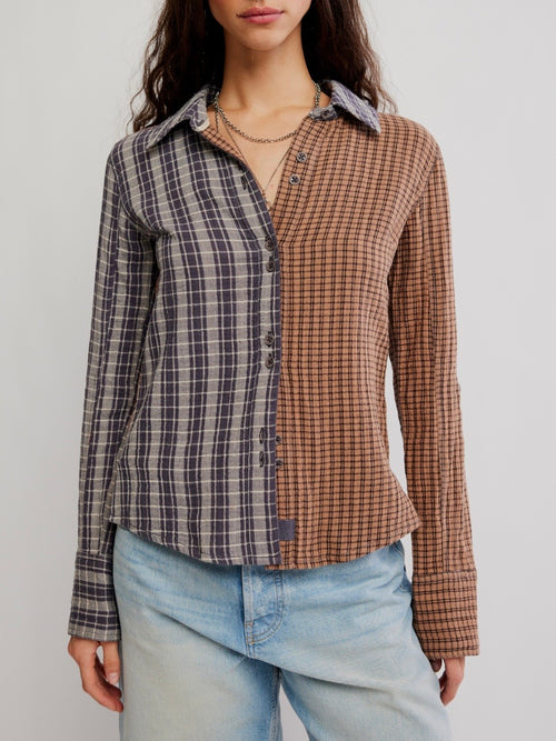 Benny Slim Plaid in Brown Combo