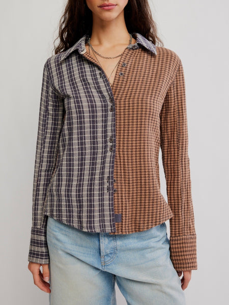 Benny Slim Plaid in Brown Combo