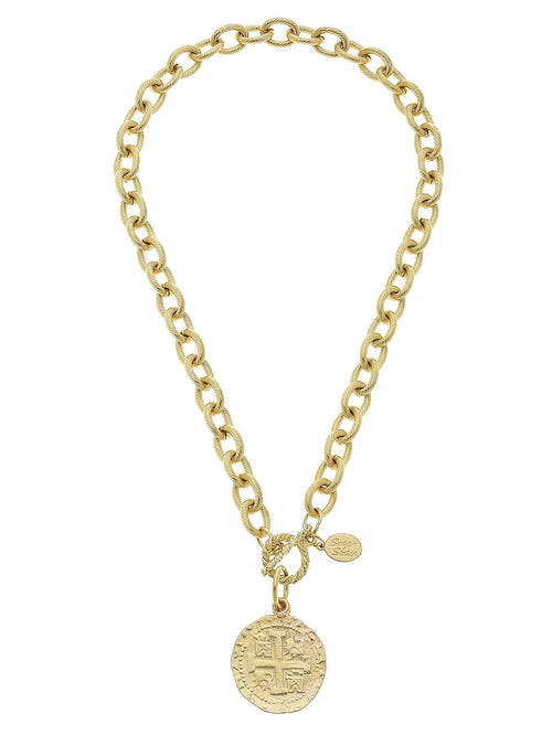 Peruvian Coin Toggle Necklace