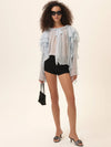 Lila Bow Blouse in Blue