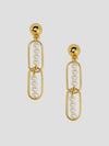 Linear Pearl Chain Drop Earrings