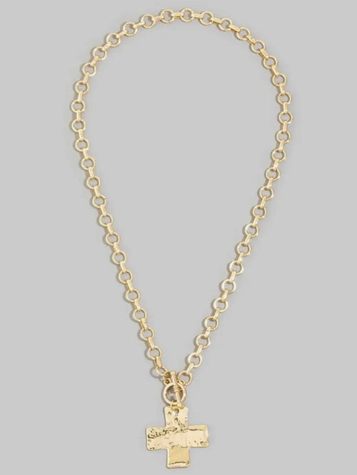 Square Cross Toggle Necklace