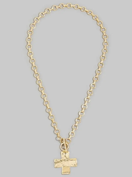 Square Cross Toggle Necklace