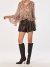 Margaery Top in Brown Floral