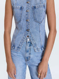 Gia Denim Vest in Gaze