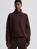 Ariana High Neck Midlayer in Red Chocolate Marl