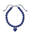 Emery Heart & Resin Bead Adjustable Necklace in Navy