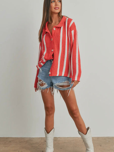 A Right To Cardi Sweater in Red