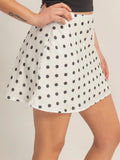 Do The Polka Mini Skirt in White