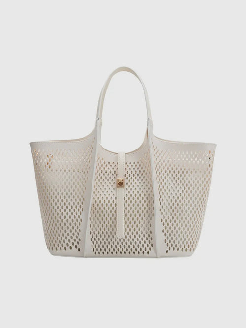 Malia Lasercut Bag in Ivory