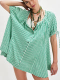 Farley Gingham Tunic in Green Combo