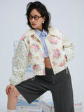 Marlee Cropped Puffer Coat in Ivory