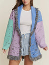 Paisley Party Cardigan in Lavender Combo