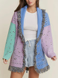 Paisley Party Cardigan in Lavender Combo