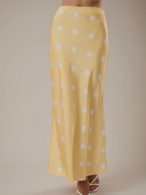 Dotted & Tee'd Skirt in Butter