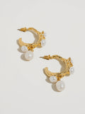 Helios Dangling Pearl Hoops