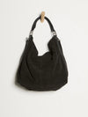 Suzie Suede Slouch Tote in Black