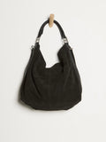 Suzie Suede Slouch Tote in Black