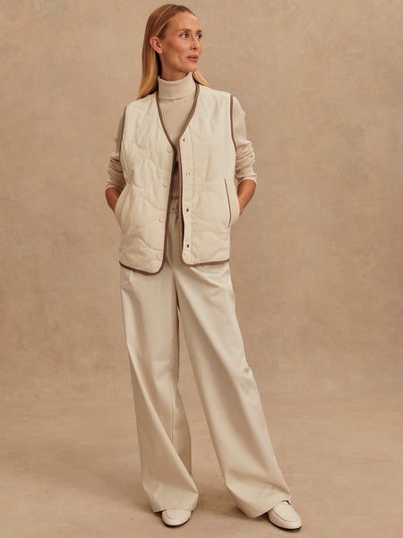 Lori Reversible Gilet in Ash Taupe & Birch