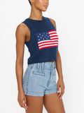 Milo Tank in Navy Flag Knit