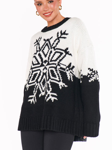 Stowe Sweater in Snowflake Knit