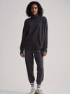 Rainer Roll Neck Jumper in Black Marl