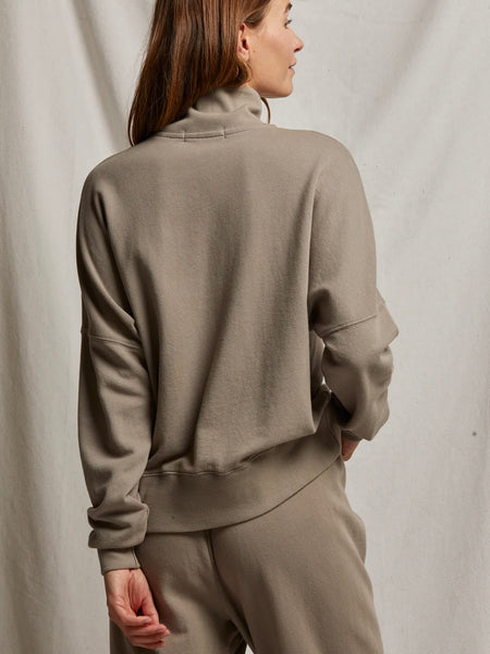 Maren French Terry Half Zip in Mushroom