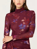 Aubriella Dress in Dark Plum Multi