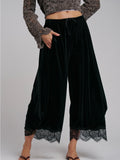She's The Boss Velvet Balloon Pants in Black